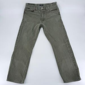 Polo Ralph Lauren Matheo Armadillo Button Fly Jeans Mens 32x30 Military Green